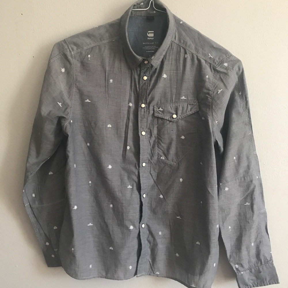G Star boyfriend fit button down shirt